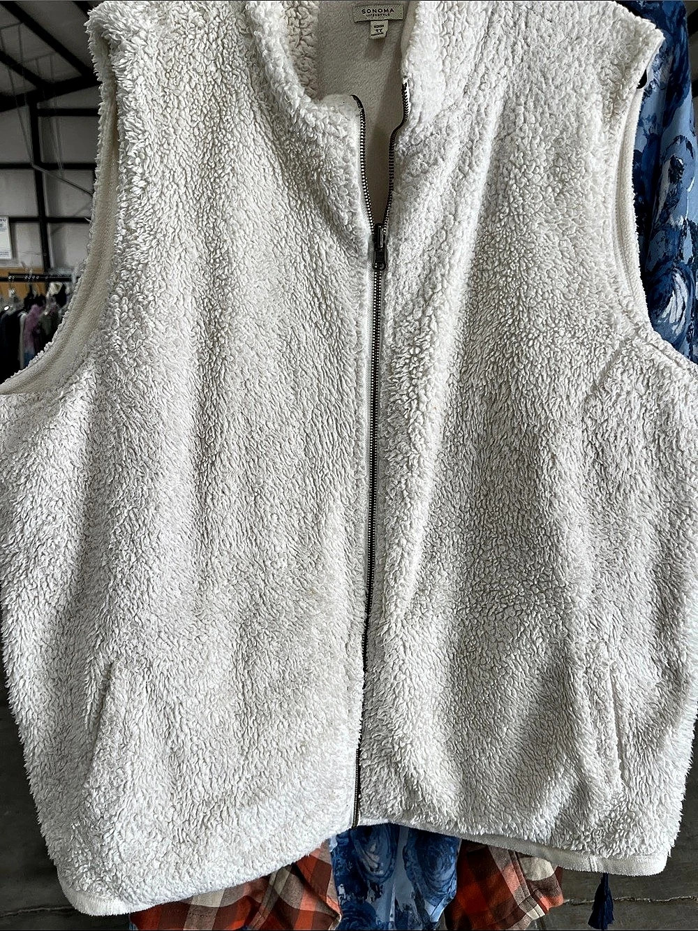 Sonoma Fleece Zip Vest in White Size 3X